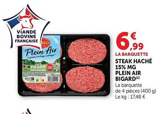 STEAK HACHÉ 15% MG PLEIN AIR BIGARD