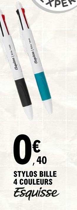 STYLOS BILLE 4 COULEURS Esquisse