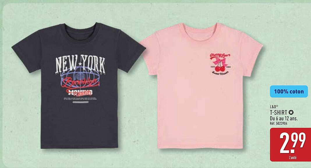 T-SHIRT ⭐ Du 6 au 12 ans.