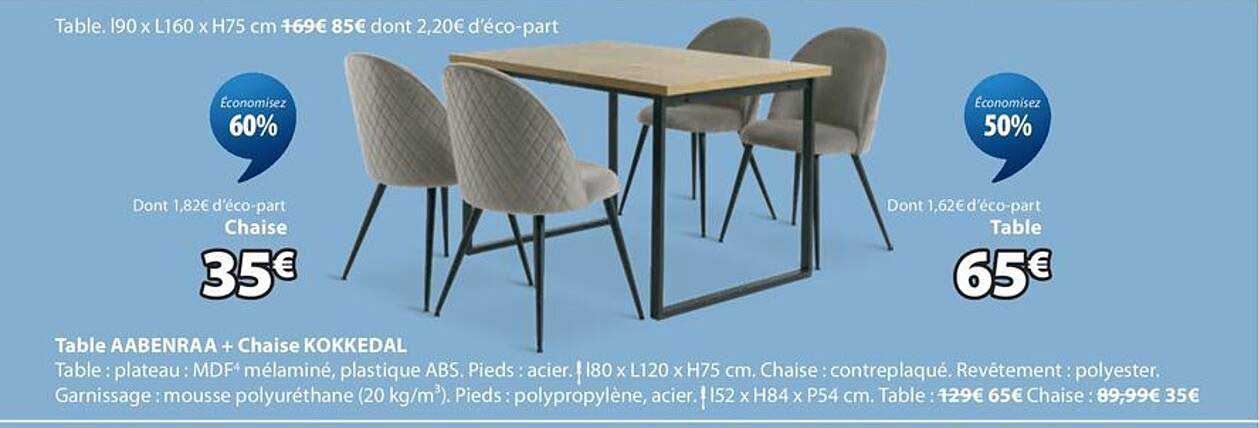 Table AABENRAA + Chaise KOKKEDAL