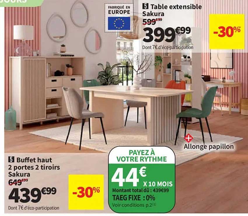 Table extensible Sakura