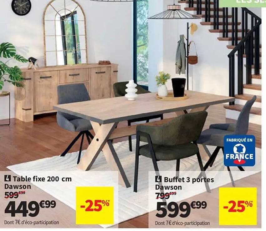 Table fixe 200 cm Dawson