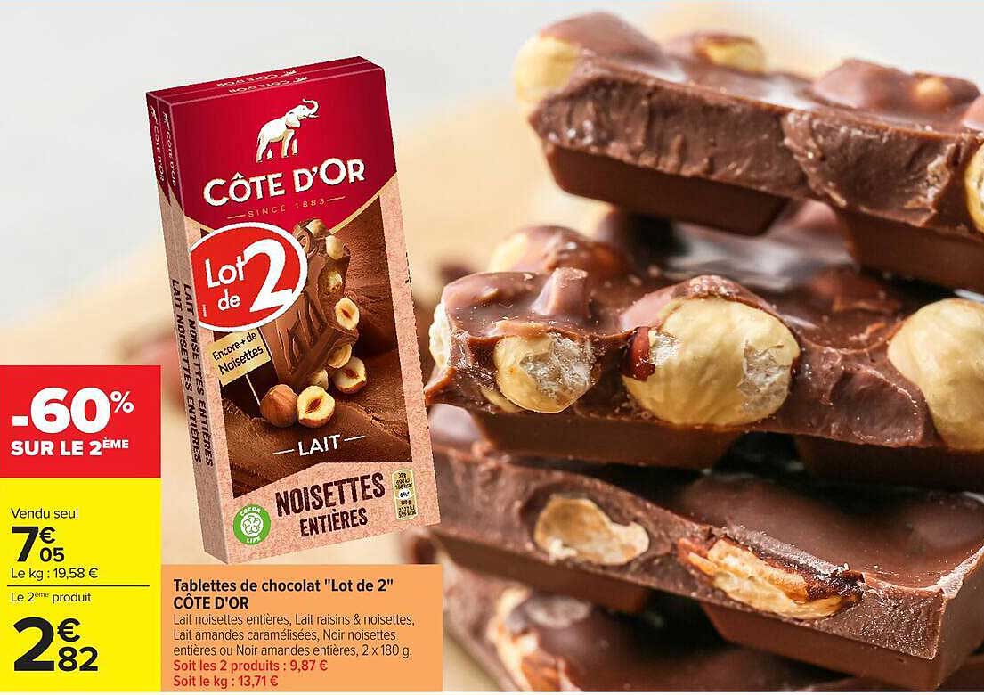 Tablettes de chocolat "Lot de 2" CÔTE D'OR