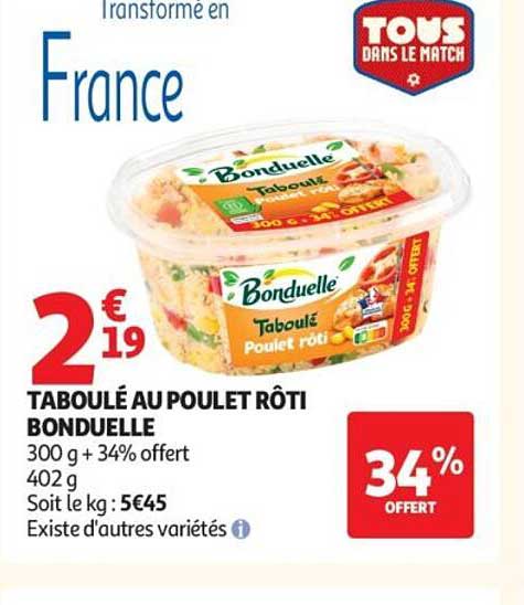 TABOULÉ AU POULET RÔTI BONDUELLE
