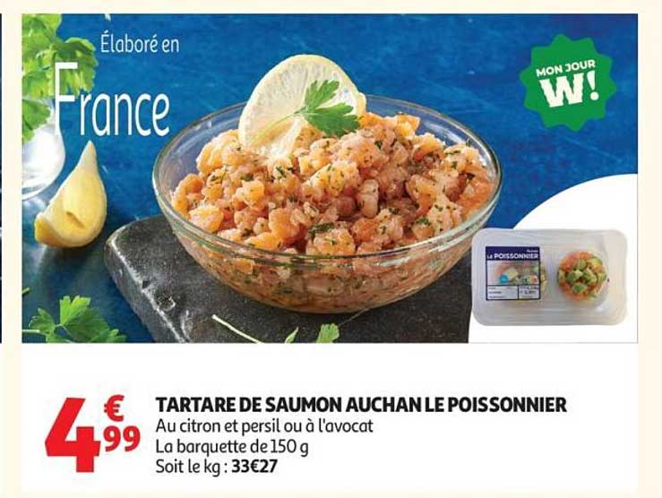 TARTARE DE SAUMON AUCHAN LE POISSONNIER