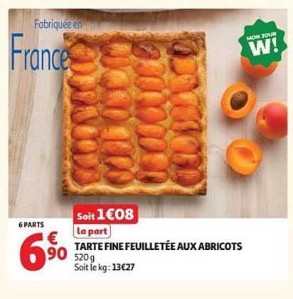 TARTE FINE FEUILLETÉE AUX ABRICOTS