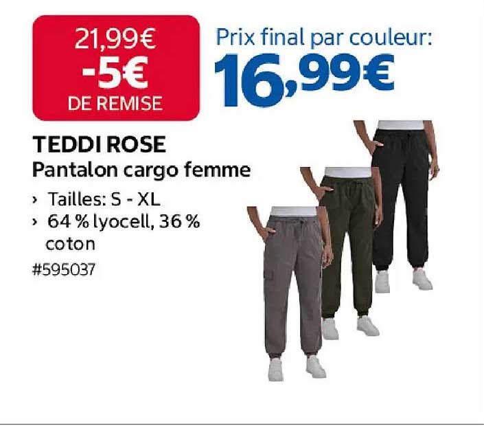 TEDDI ROSE Pantalon cargo femme