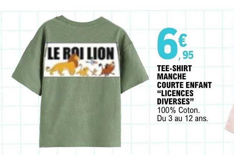 TEE-SHIRT MANCHE COURTE ENFANT “LICENCES DIVERSES”