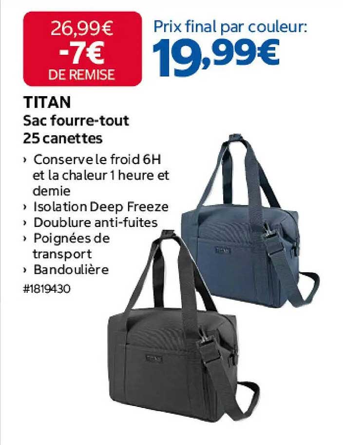 TITAN Sac fourre-tout 25 canettes