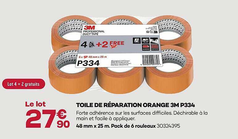 TOILE DE RÉPARATION ORANGE 3M P334