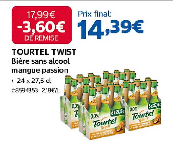 TOURTEL TWIST Bière sans alcool mangue passion