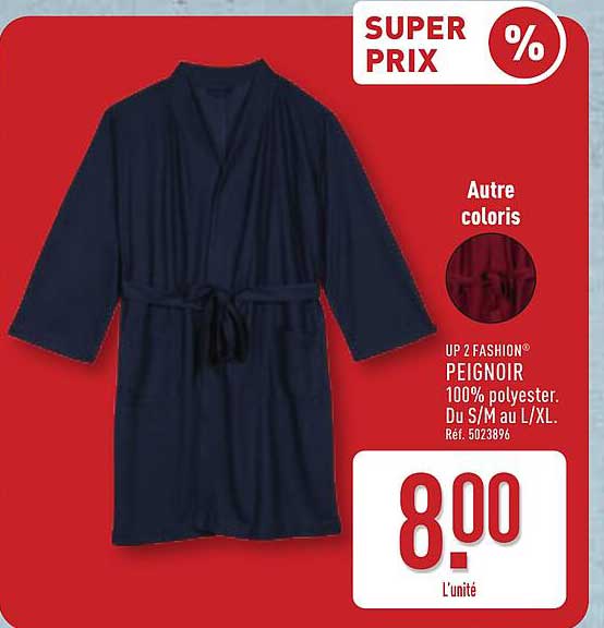 UP2FASHION PEIGNOIR 100% polyester. Du S/M au L/XL. Réf. 502896