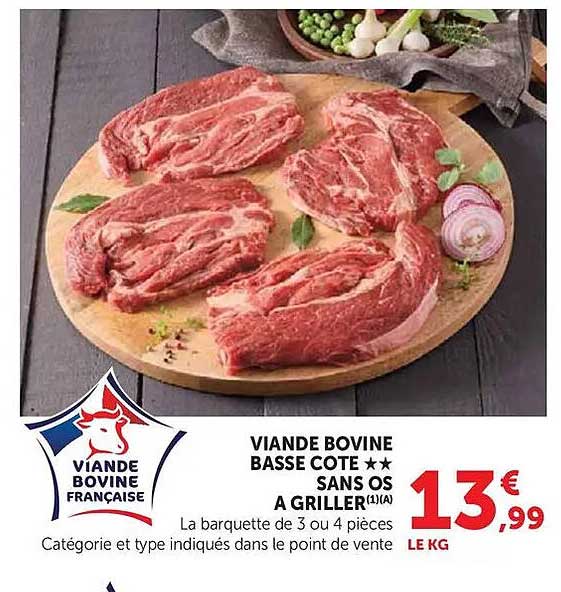 VIANDE BOVINE BASSE COTE ★★ SANS OS A GRILLER