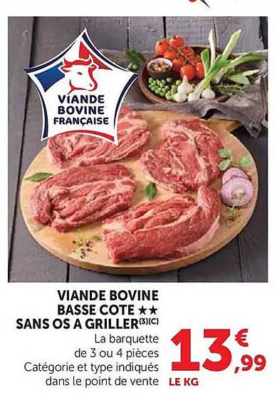 VIANDE BOVINE BASSE COTE ★★ SANS OS A GRILLER(3)(C)