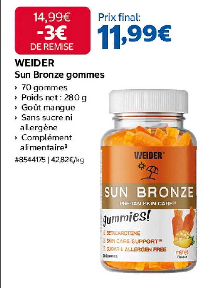 WEIDER Sun Bronze gommes
