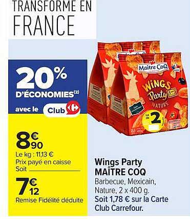 Wings Party MAITRE COQ
