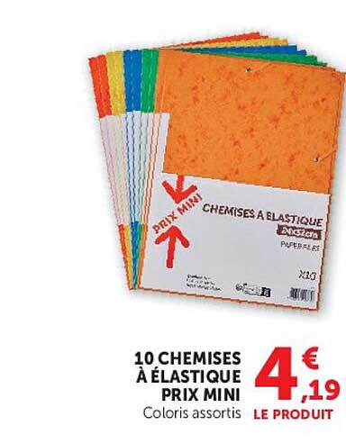 10 CHEMISES À ÉLASTIQUE PRIX MINI Coloris assortis