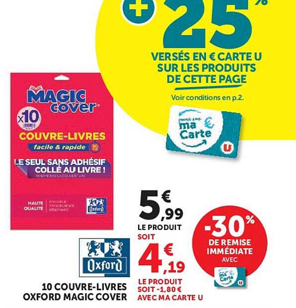 10 COUVRE-LIVRES OXFORD MAGIC COVER