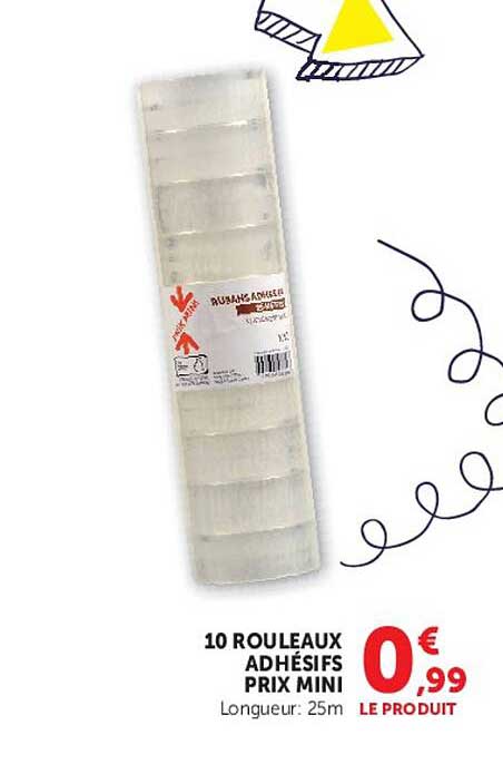 10 ROULEAUX ADHÉSIFS PRIX MINI