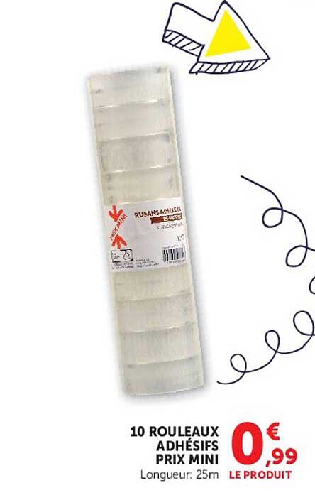10 ROULEAUX ADHÉSIFS PRIX MINI