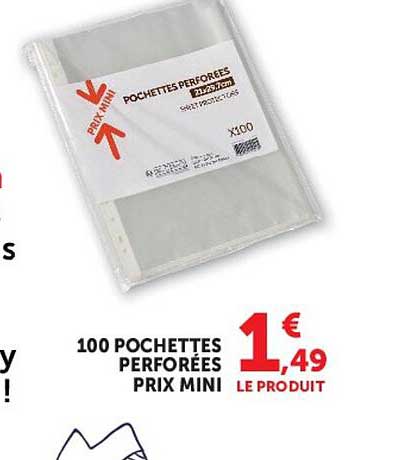 100 POCHETTES PERFORÉES PRIX MINI
