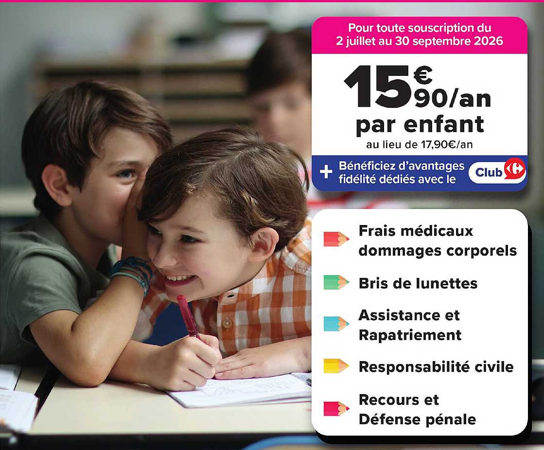 15€90/an par enfant