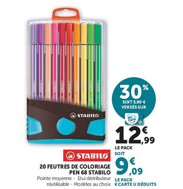 20 FEUTRES DE COLORIAGE PEN 68 STABILO