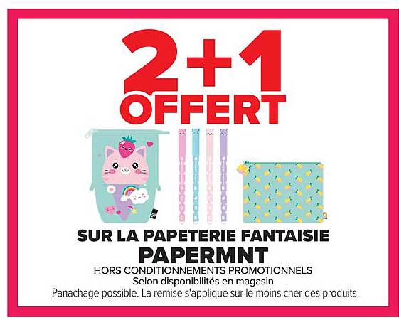 2+1 OFFERT SUR LA PAPETERIE FANTAISIE PAPERMNT