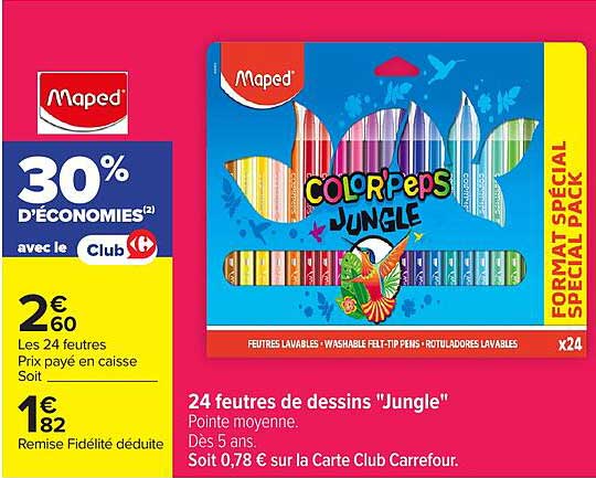 24 feutres de dessins "Jungle"