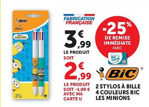 -25% DE REMISE IMMÉDIATE AVEC MA CARTE U
