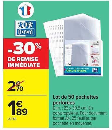 -30% DE REMISE IMMÉDIATE