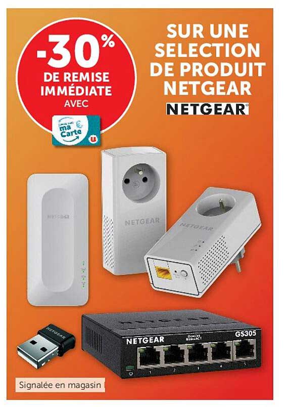 -30% de remise immédiate avec carte U sur une sélection de produit NETGEAR