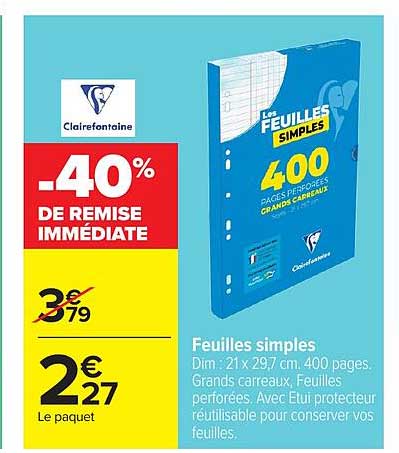 -40% DE REMISE IMMÉDIATE
