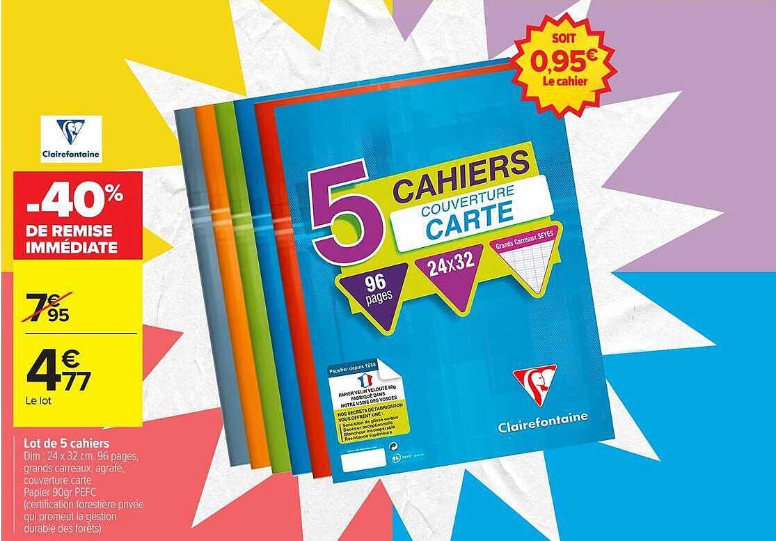 5 cahiers couverture carte