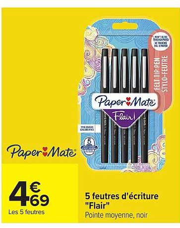 5 feutres d'écriture "Flair"