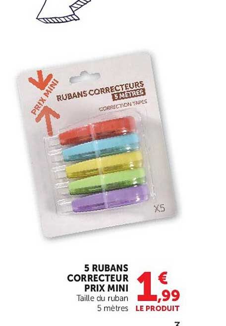 5 RUBANS CORRECTEUR PRIX MINI