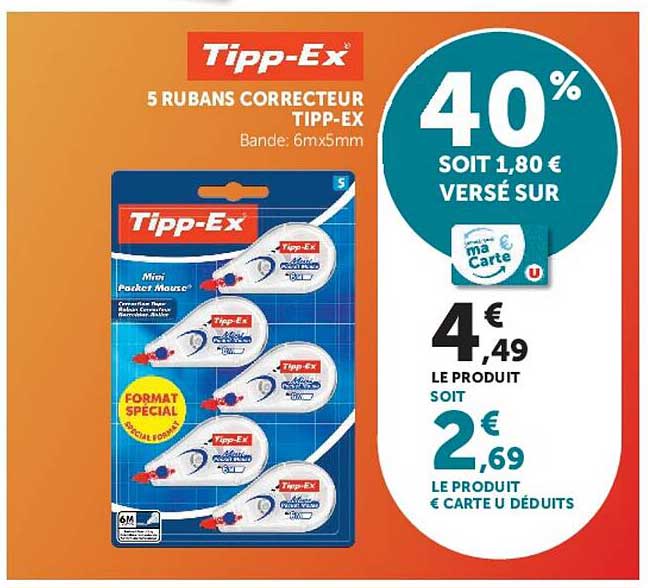5 RUBANS CORRECTEUR TIPP-EX