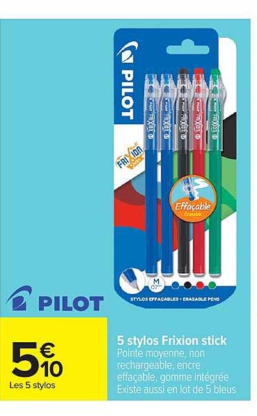 5 stylos FriXion stick