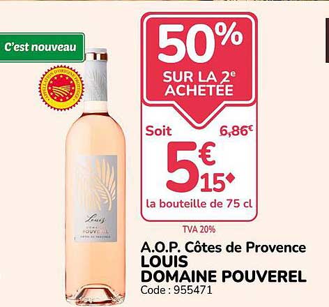 50% SUR LA 2e ACHETEE
