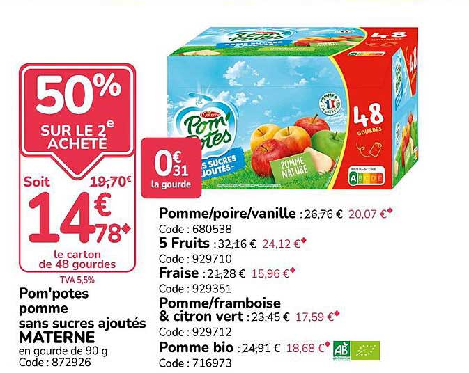 50% SUR LE 2e ACHETÉ