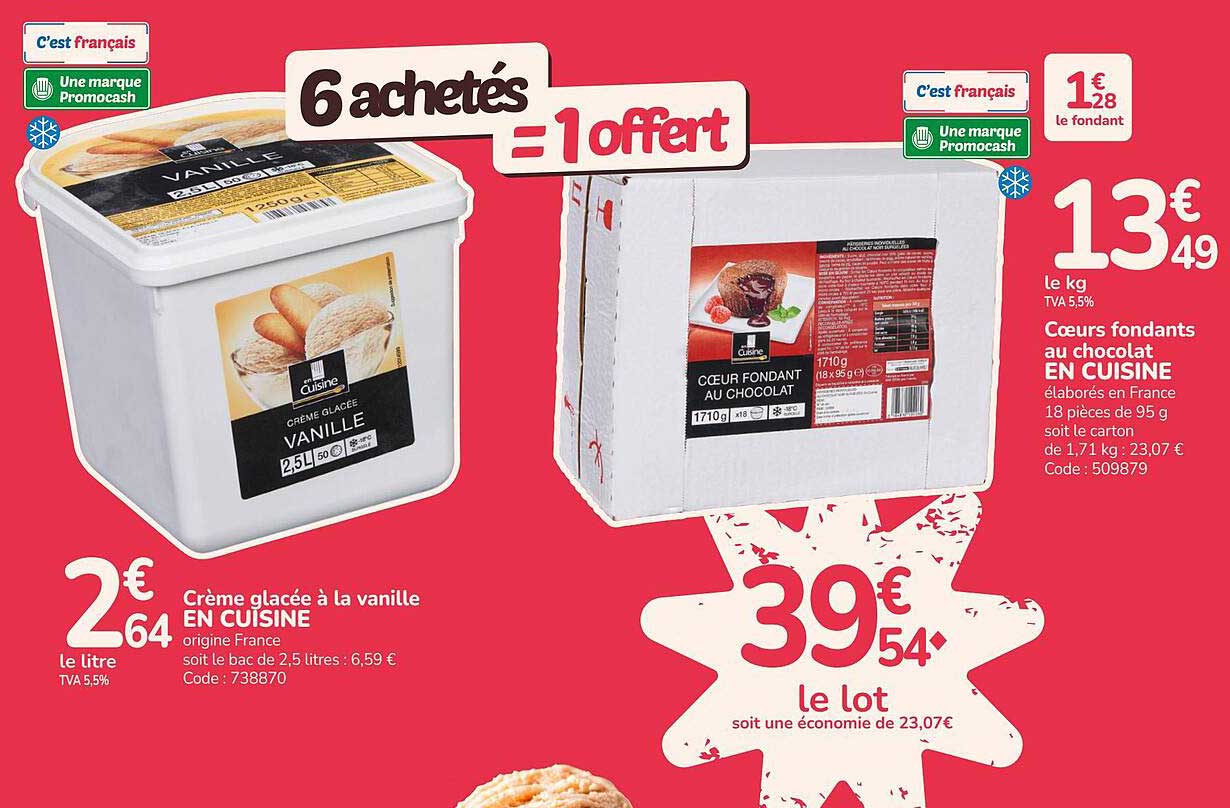 6 achetés = 1 offert