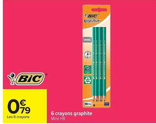 6 crayons graphite Mine HB