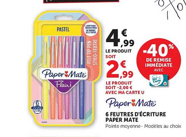 6 FEUTRES D'ÉCRITURE PAPER MATE