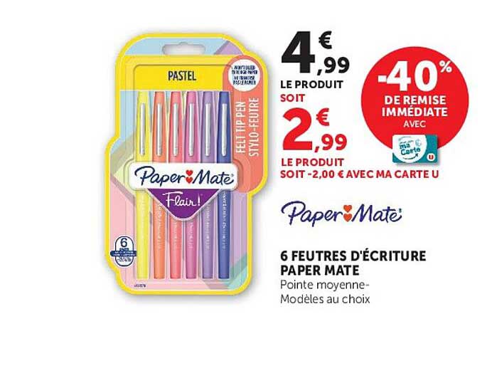 6 FEUTRES D'ÉCRITURE PAPER MATE