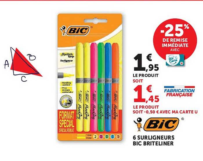 6 SURLIGNEURS BIC BRITELINER