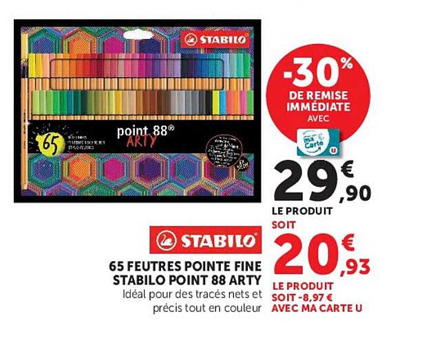 65 FEUTRES POINTE FINE STABILO POINT 88 ARTY