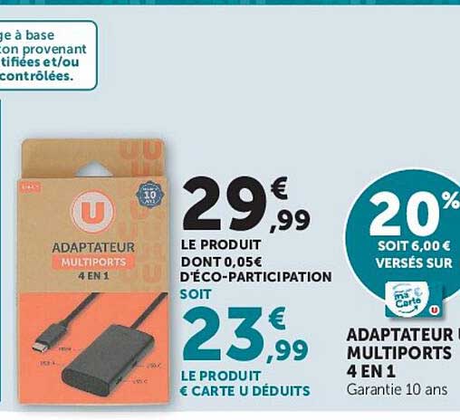 ADAPTATEUR MULTIPORTS 4 EN 1