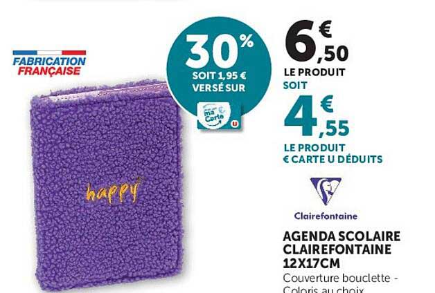 AGENDA SCOLAIRE CLAIREFONTAINE 12X17CM
