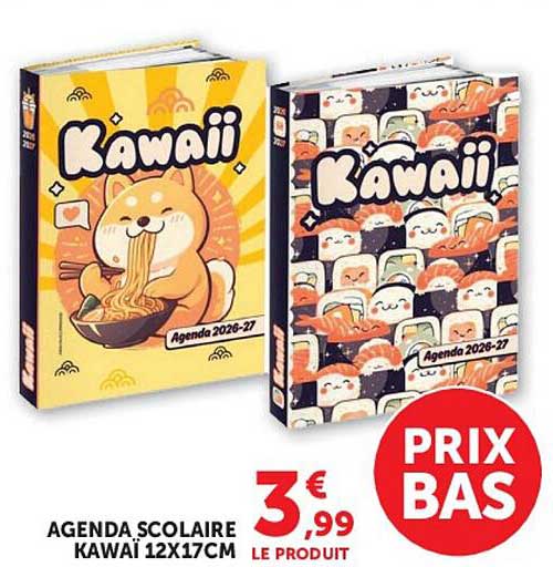 AGENDA SCOLAIRE KAWAII 12X17CM