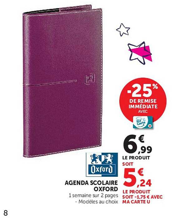 AGENDA SCOLAIRE OXFORD